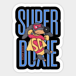 Cute Super Hero Dachshund Dog Gold Cape Sticker